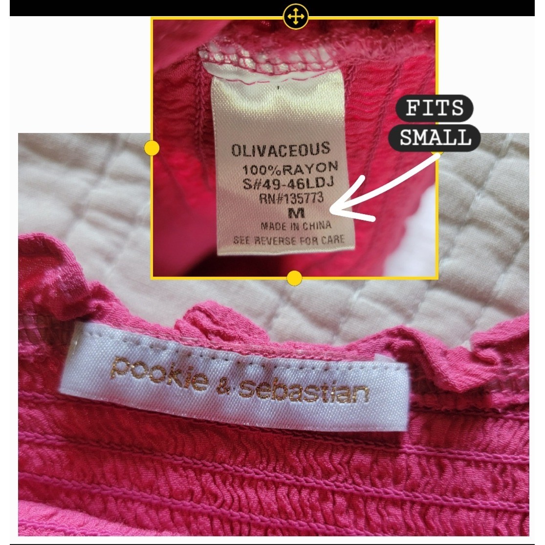 Pookie & Sebastian Pink Smocked Ruffle Sleeveless Tiered Casual Mini Dress Small