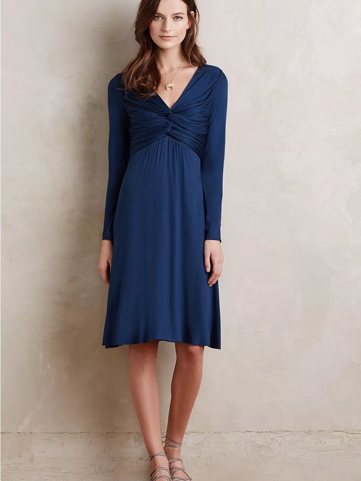 Anthropologie Bailey 44 Gathered Jersey Dress Sapphire Sz. M