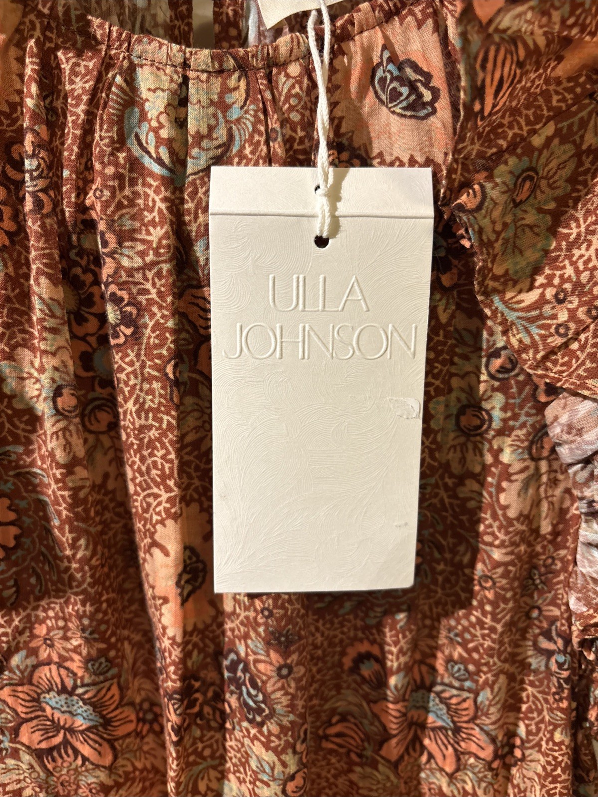 Ulla Johnson Women’s Adele Brown Floral Babydoll Dress Size 2 NWT