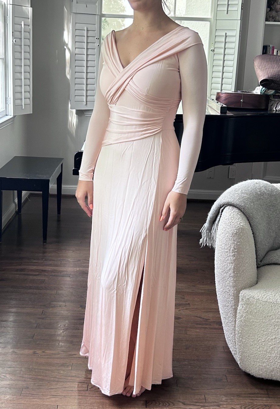 Ralph Lauren Collection Purple Label M Elegant Long Jersey Dress Pink $2990 MSRP