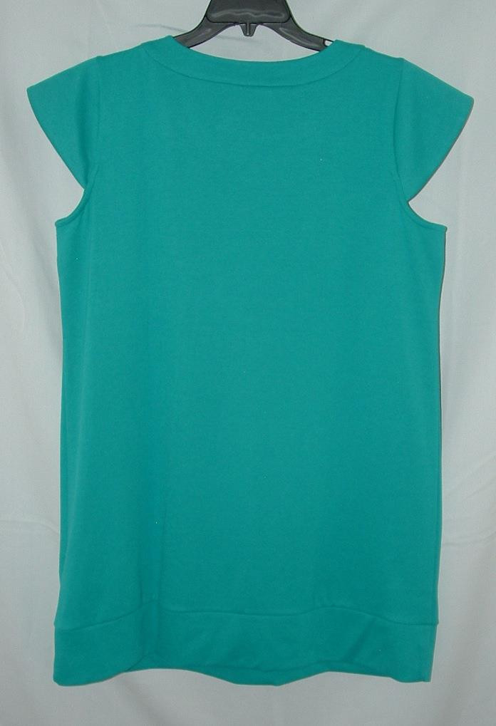 DU JOUR Teal Sz XL Soft Stretchy Cap Sleeves Mini Dress Front Pockets