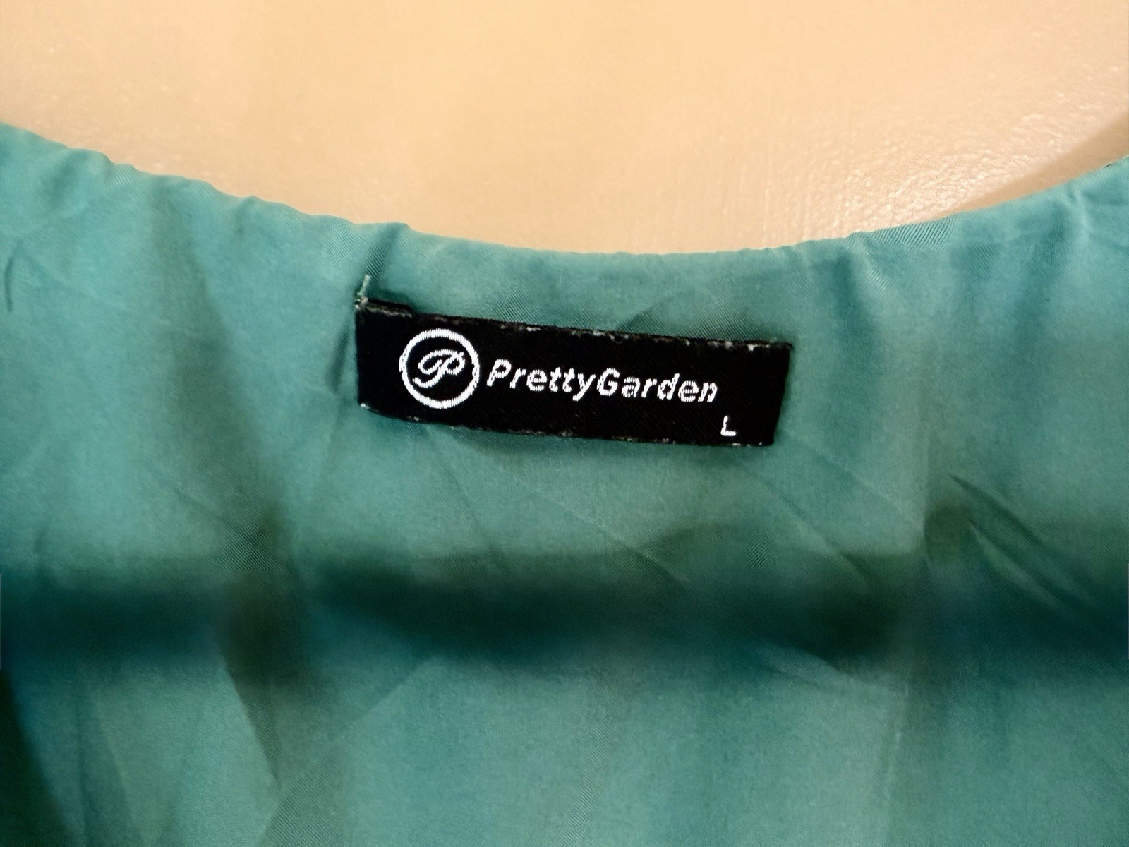 PrettyGarden Green V-Neck Flutter Sleeve Lined Woven Shift Dress L