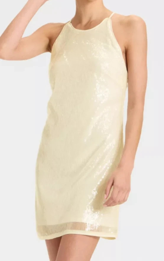 NEW A New Day Women’s Sequin Mini Shift Dress Cream Size Medium