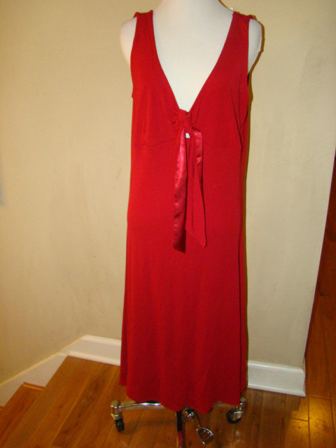 CASUAL CORNER RED RAYON BLEND LOW CUT DRESS SIZE X LARGE *NEW WITH TAGS $79 !