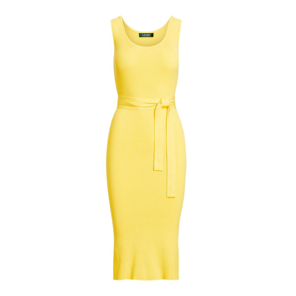 Cotton-blend Sleeveless Dress In Hampton Yellow