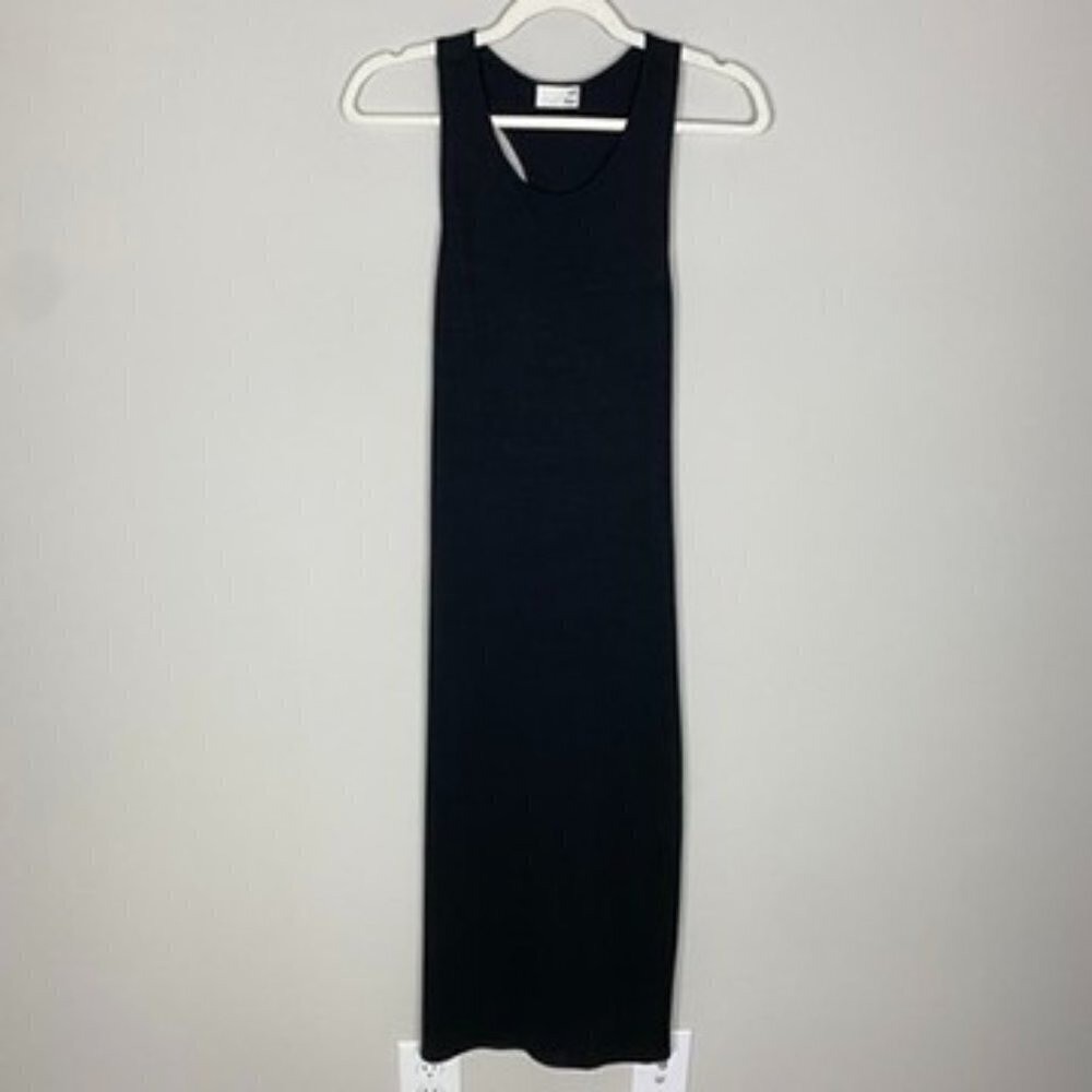 Wilfred Free Lightweight Knit Tank Sleeveless Midi Dress Womens Medium Black