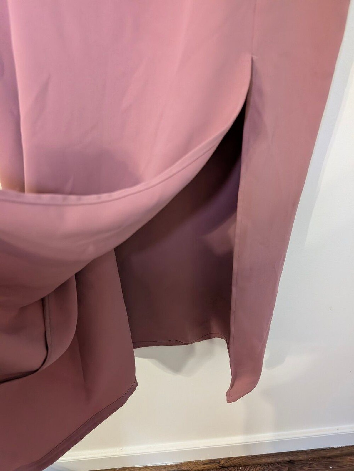Aritzia Babaton Dusty Rose Slip Dress Midi Side Slit Minimalist Quiet Luxury