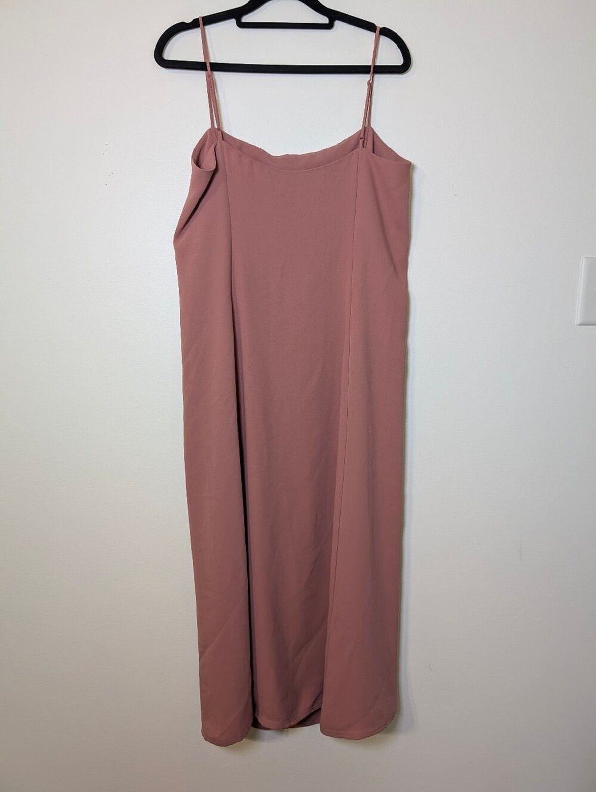 Aritzia Babaton Dusty Rose Slip Dress Midi Side Slit Minimalist Quiet Luxury