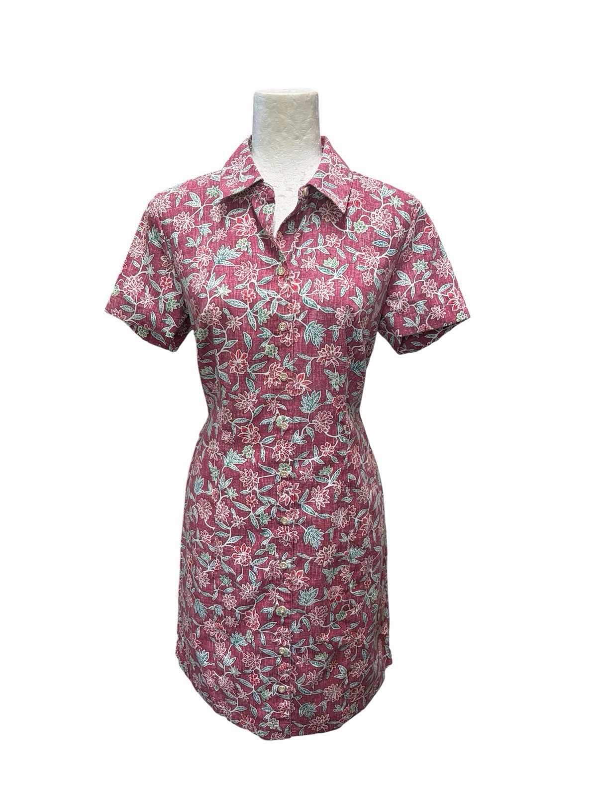 Reyn Spooner Retro Dress Pink Floral Hawaiian Fitted Limited Issue Size 6 Rare