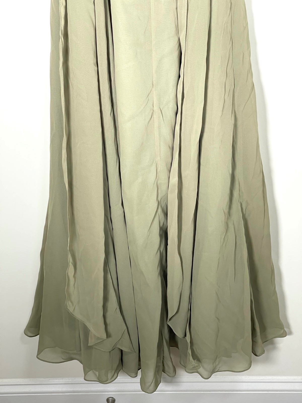 Stacees A-line Square Neckline Sleeveless Floor-Length Chiffon Dress Celadon 6