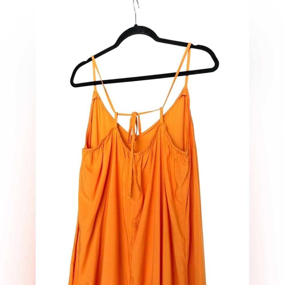 Old Navy Orange Lightweight Tie Back Side Slit Maxi Dress in Extra Large