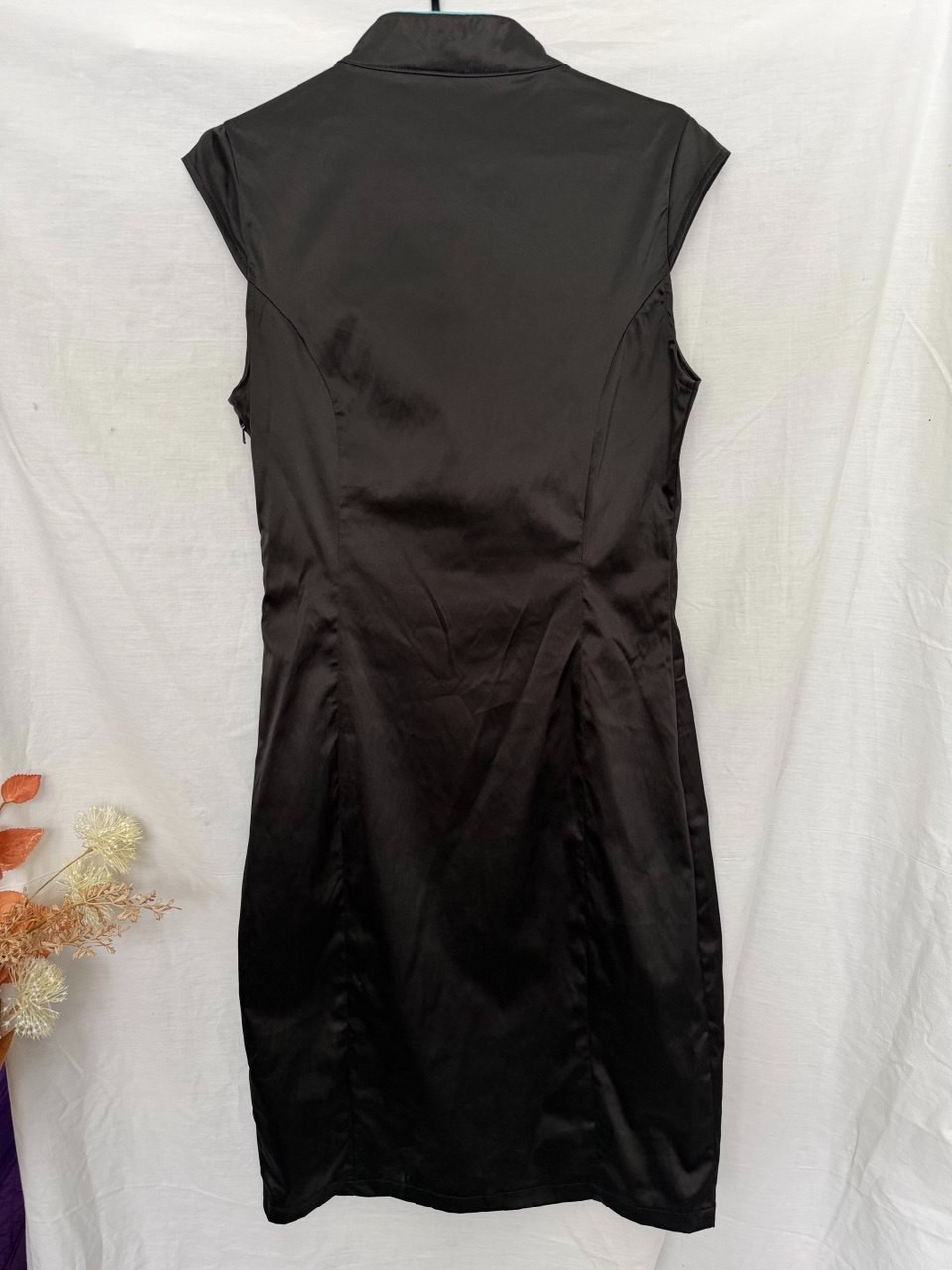 Jane Norman Asian Style Mini Sleeveless Dress Satin Oriental Kimono Dress Y2K