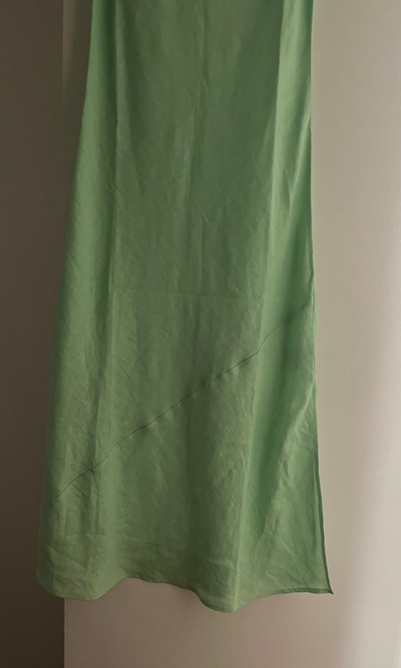 NWT J Crew Mint Green Linen Sleeveless Keyhole Back Maxi Summer Shift Dress