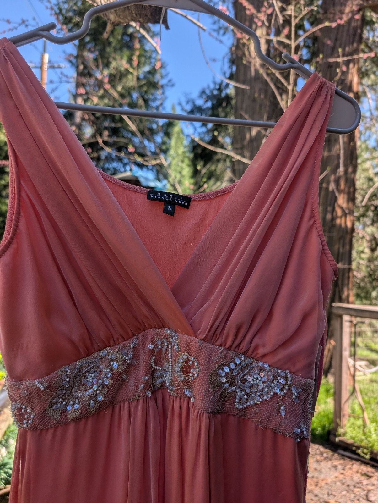 Maria Bianca Nero long Dress Sz S peach orange new with tags