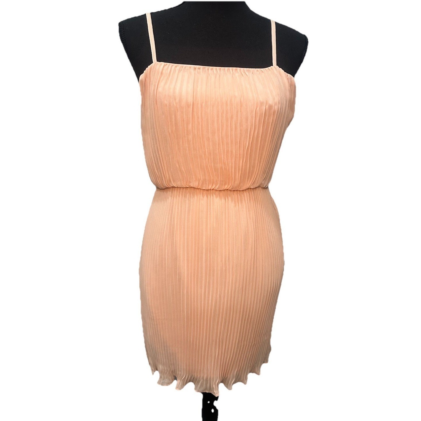 Forever 21 Dress Women’s Small Light Rose Pleaded Lining Spaghetti Strap Zip Up