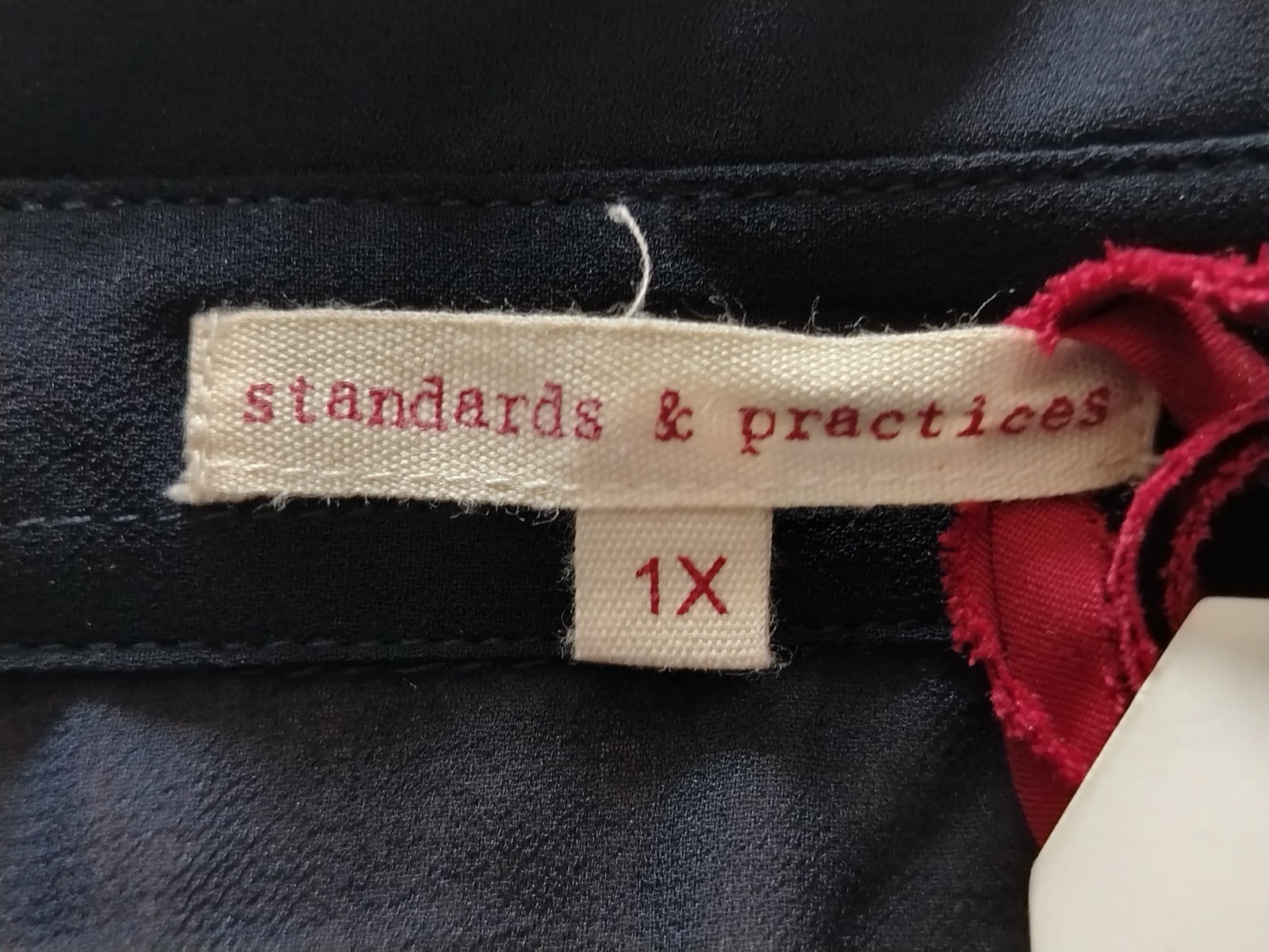 Standards & Practices Shirtdress Plus sz 1x Blue Roll tab button cuff sheer NEW