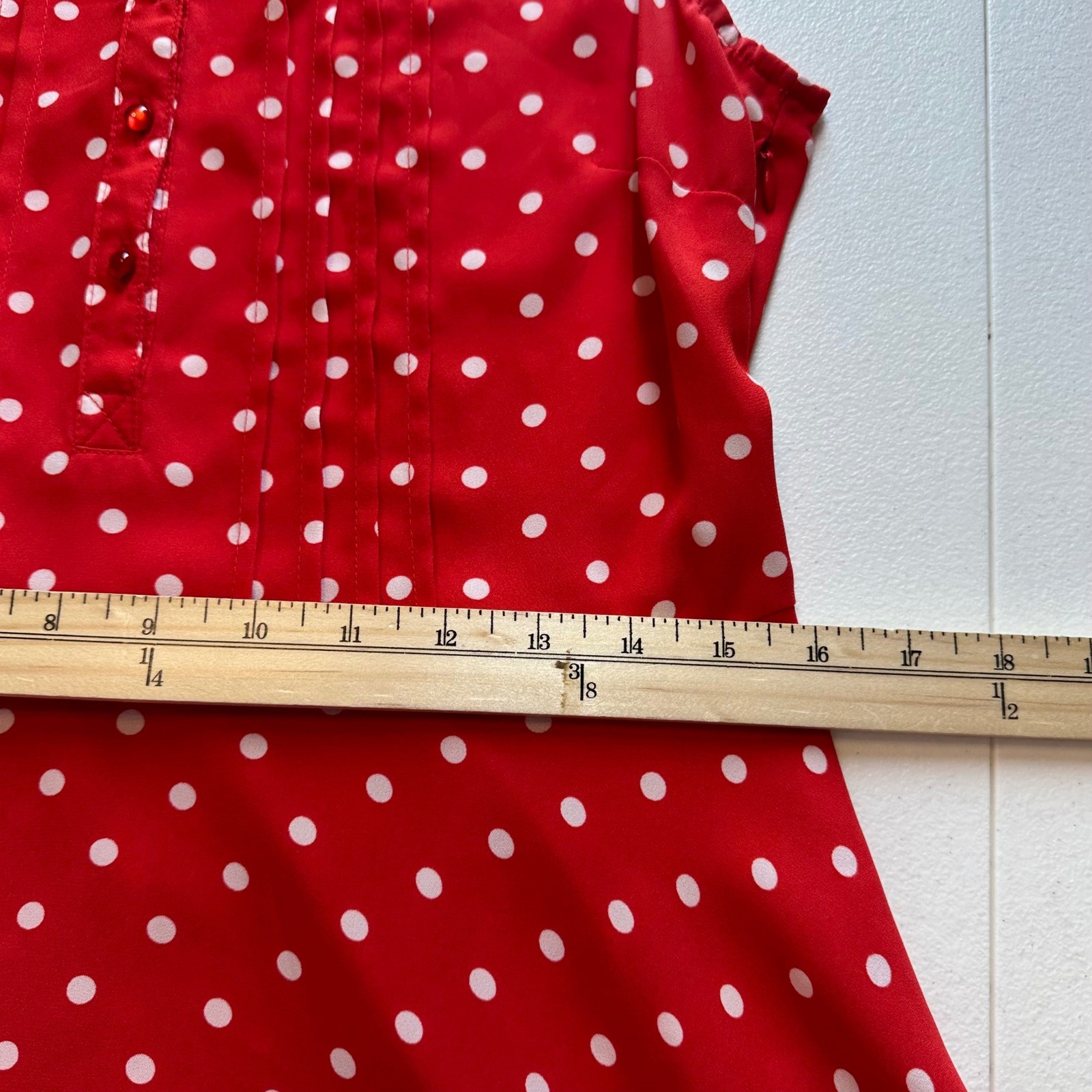 Nanette Lepore Red Polka Dot Dress Size 6 Retro Vintage Style Midi