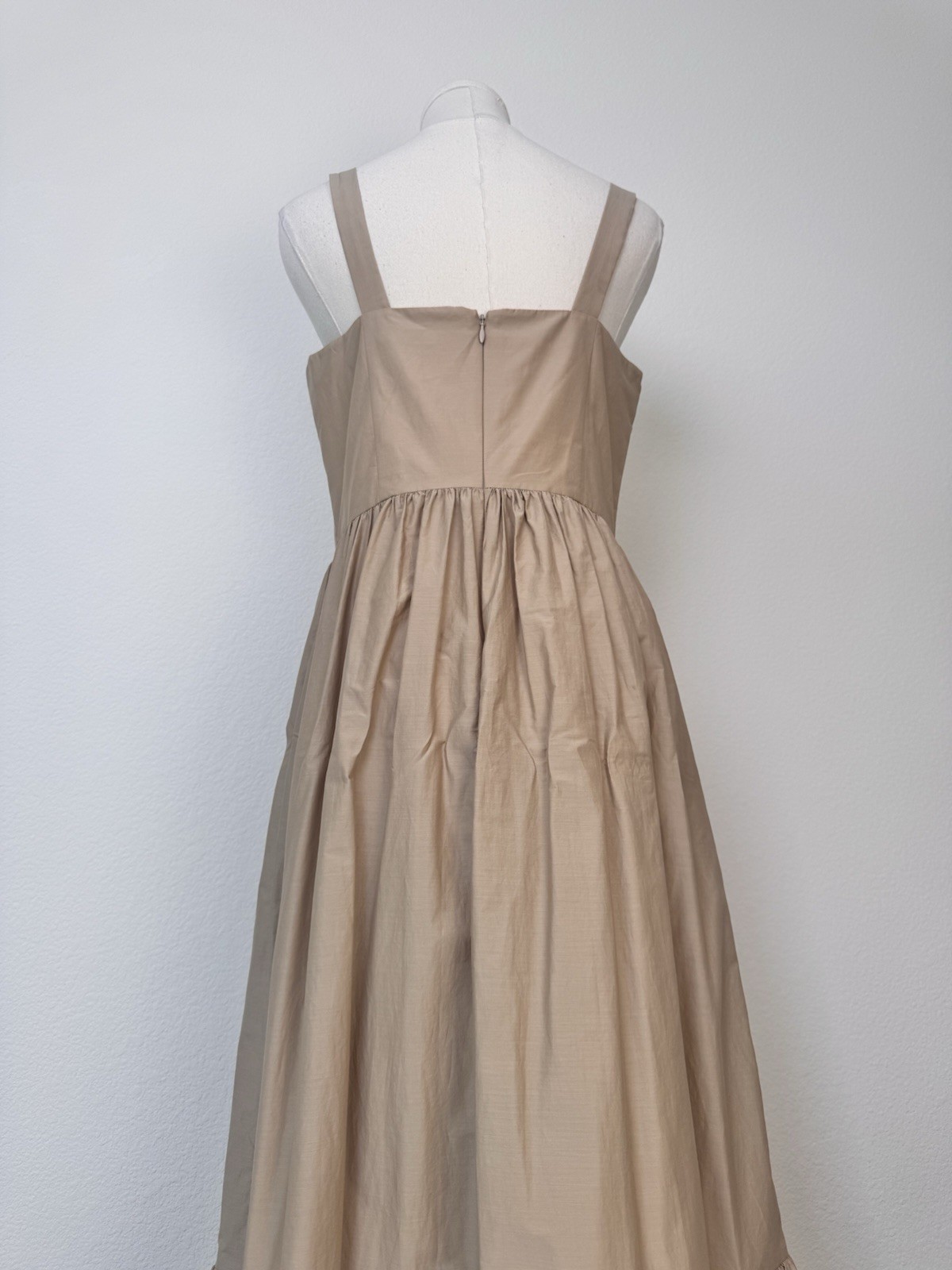 NEW Theory Womens Cotton Blend Tan Sleeveless Tiered Maxi Dress Size 6