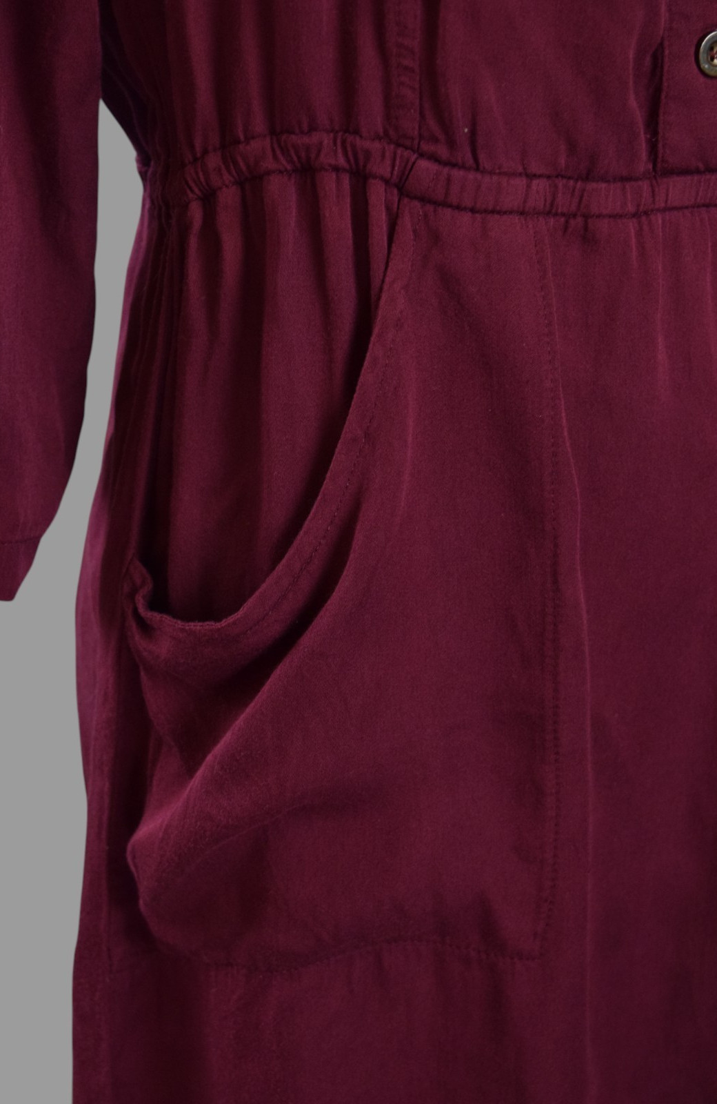 CACHAREL French Maroon Button Front Shirt Dress Size XS US