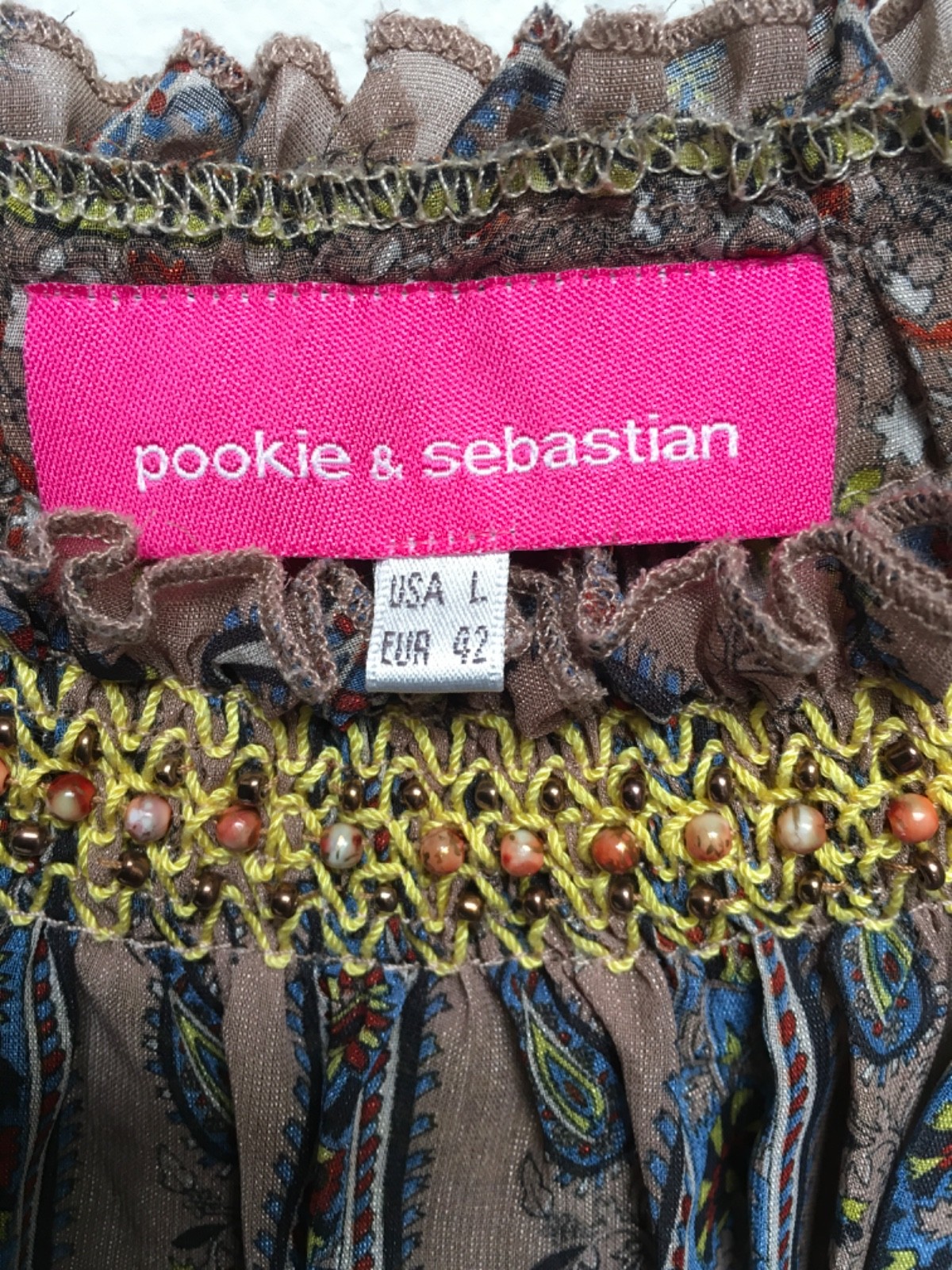 Pookie and Sebastian Bohemian Style Dress Size L