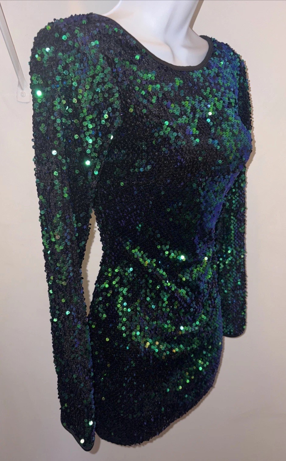Privy Privately Privileged Sequins Holiday Prom Party Formal Mini Emerald Dress