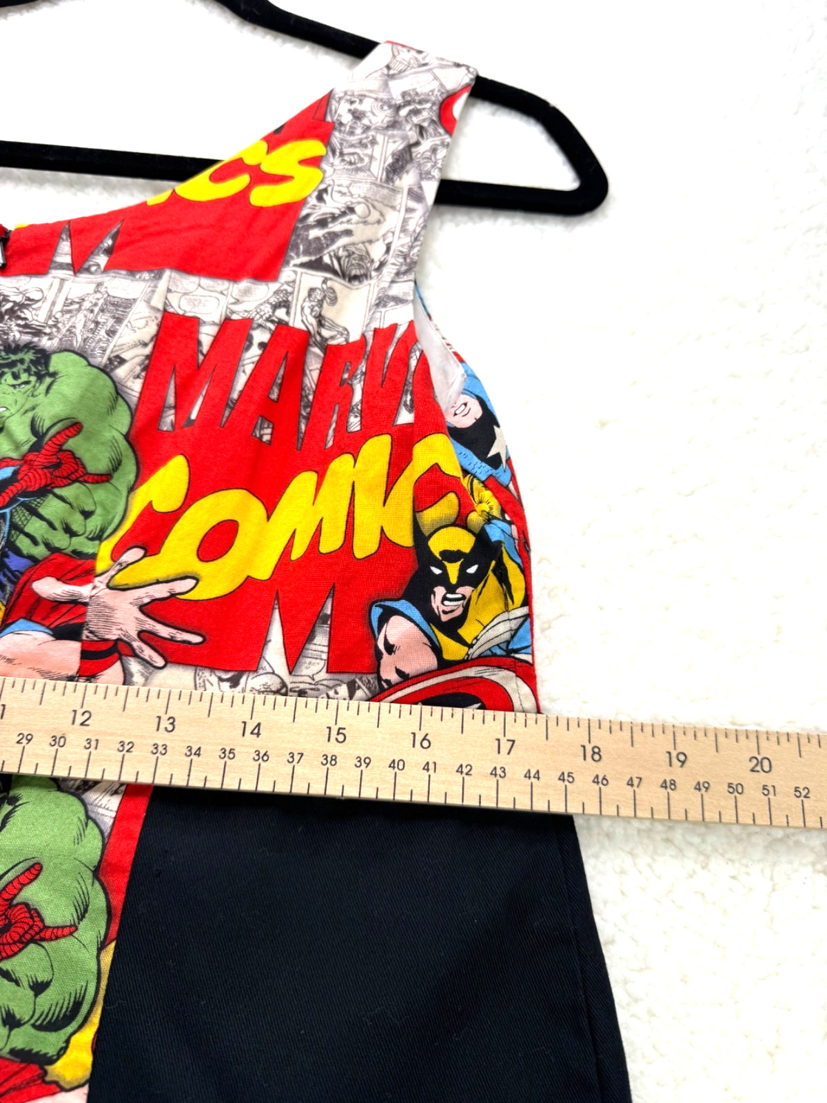 Marvel Comics Black and Character Print Button Up Sleeveless Dress Size M