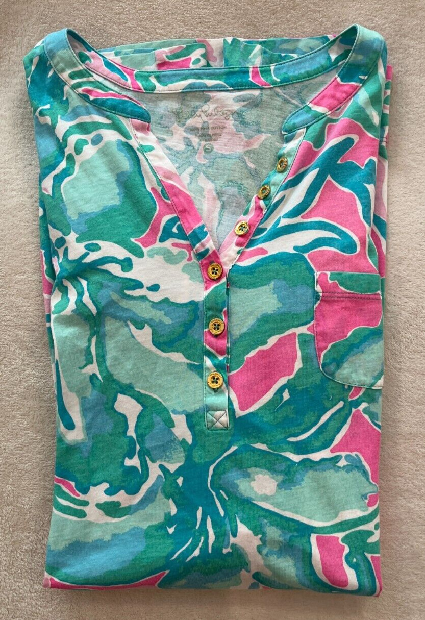 Lilly Pulitzer Womens Blue Alessia Dress XS Extra Small Cotton Lightweight