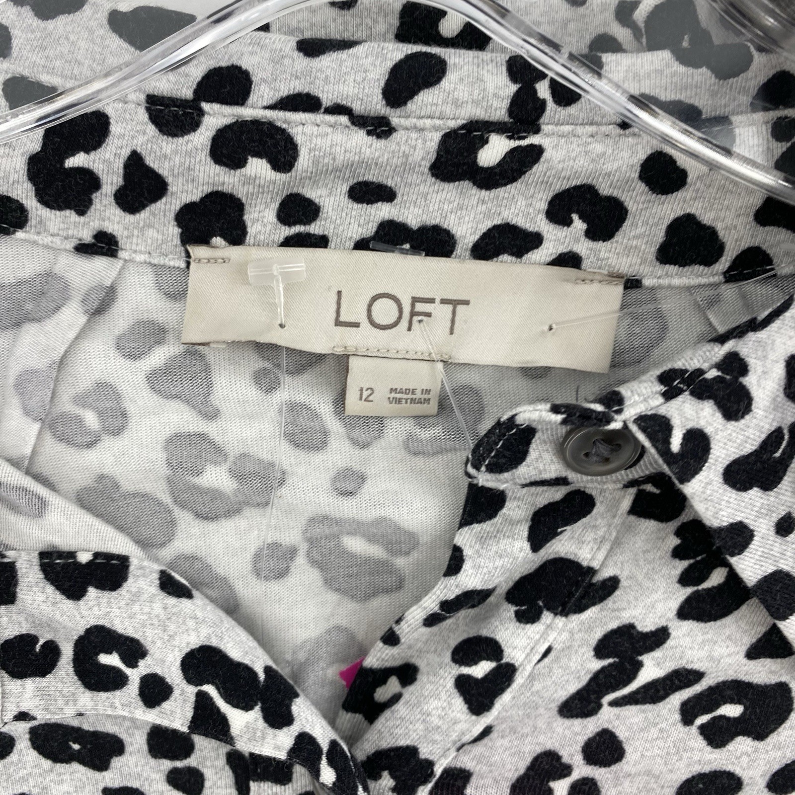 Loft Preowned Womens Leopard Print Shirt Dress Size 12 EUC