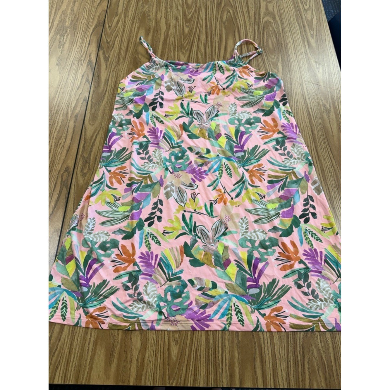 Gorgeous Power 2 the Flower Tropical Floral Pink Sundress with shelf bra