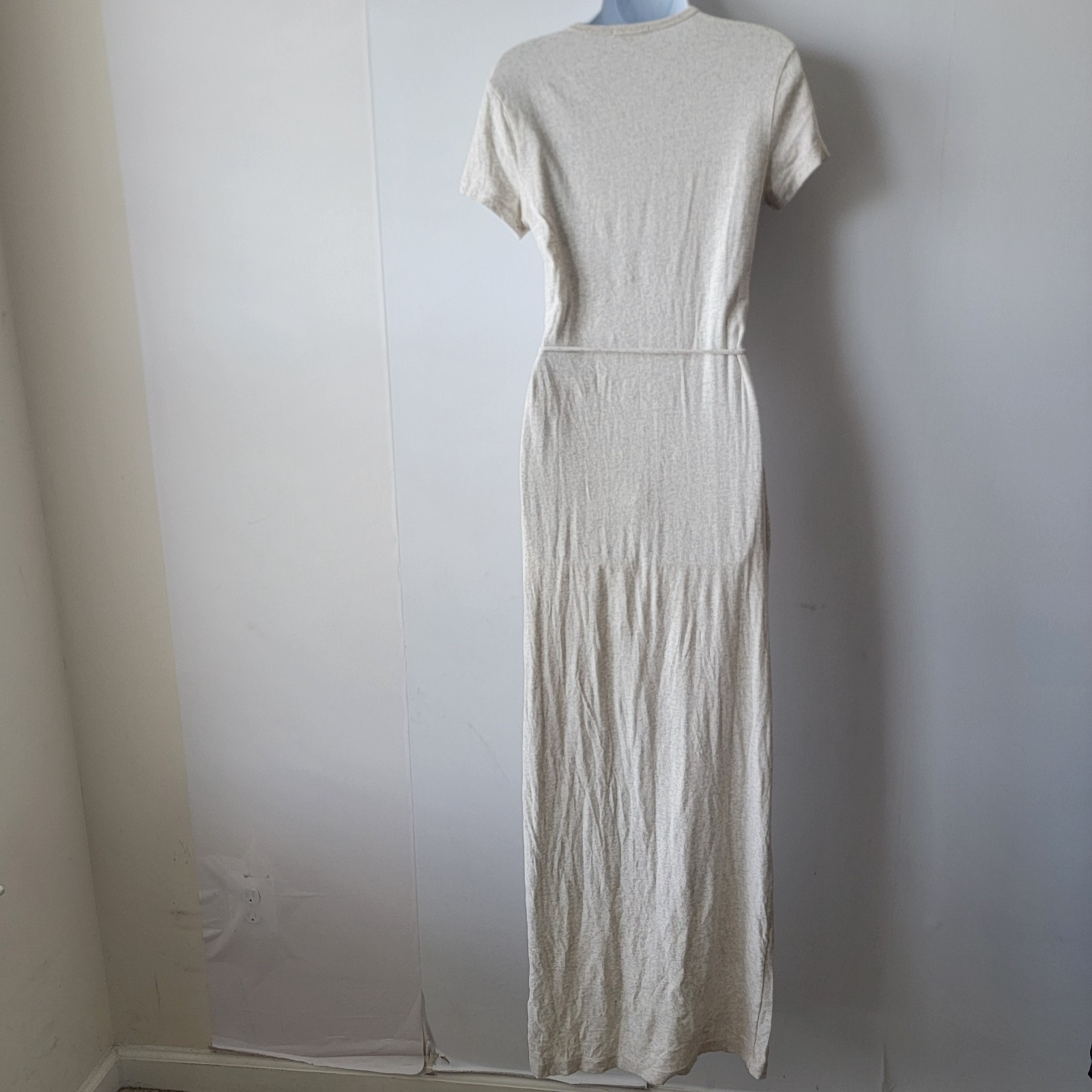 standard james perse Long Pocket Tee Dress size 2 side slit Heather Natural