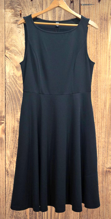 NWT Allegra K Black Fit and Flare Thick Sleeveless Comfy A-Line Midi Dress Sz. M