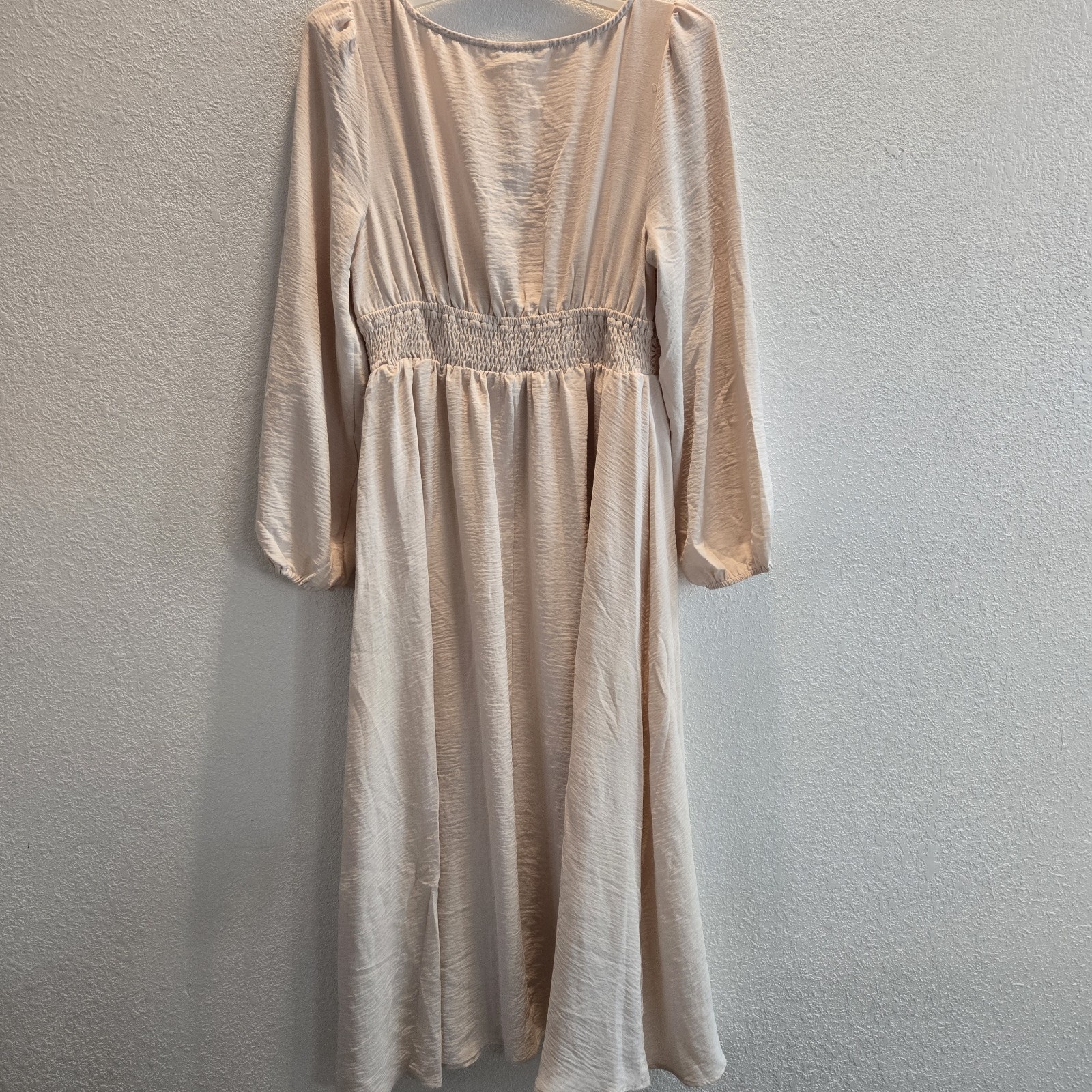 Cupshe Medium Cream Ivory Neutral Maxi Long-Sleeve Crochet Dress Bridal Boho