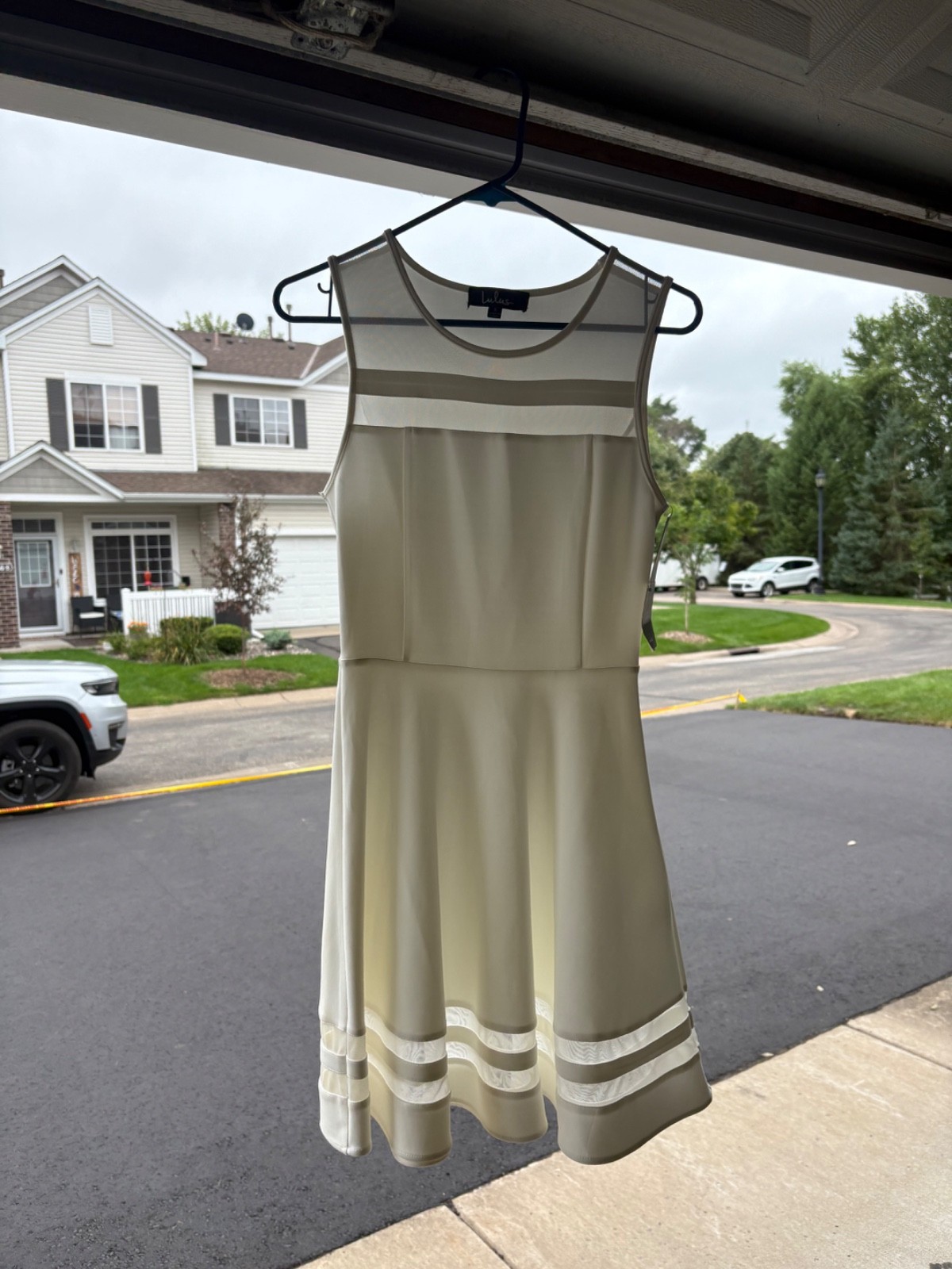 Lulus Final Stretch Ivory Dress- Small – Mid-thigh length- link in description