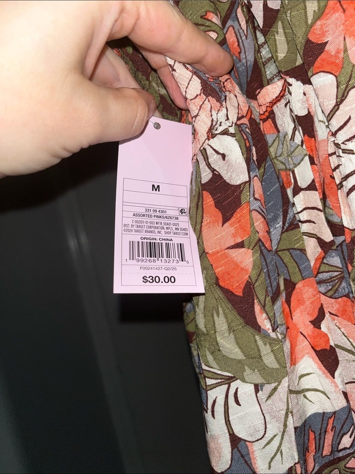 wild fable Tropical Halter Maxi Dress in Olive, Coral & Cream