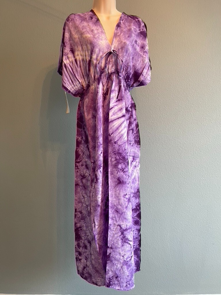 Long Maxi Dress Kaftan Tunic Cover Up For Women Boho One Size Tye Die Beachwear
