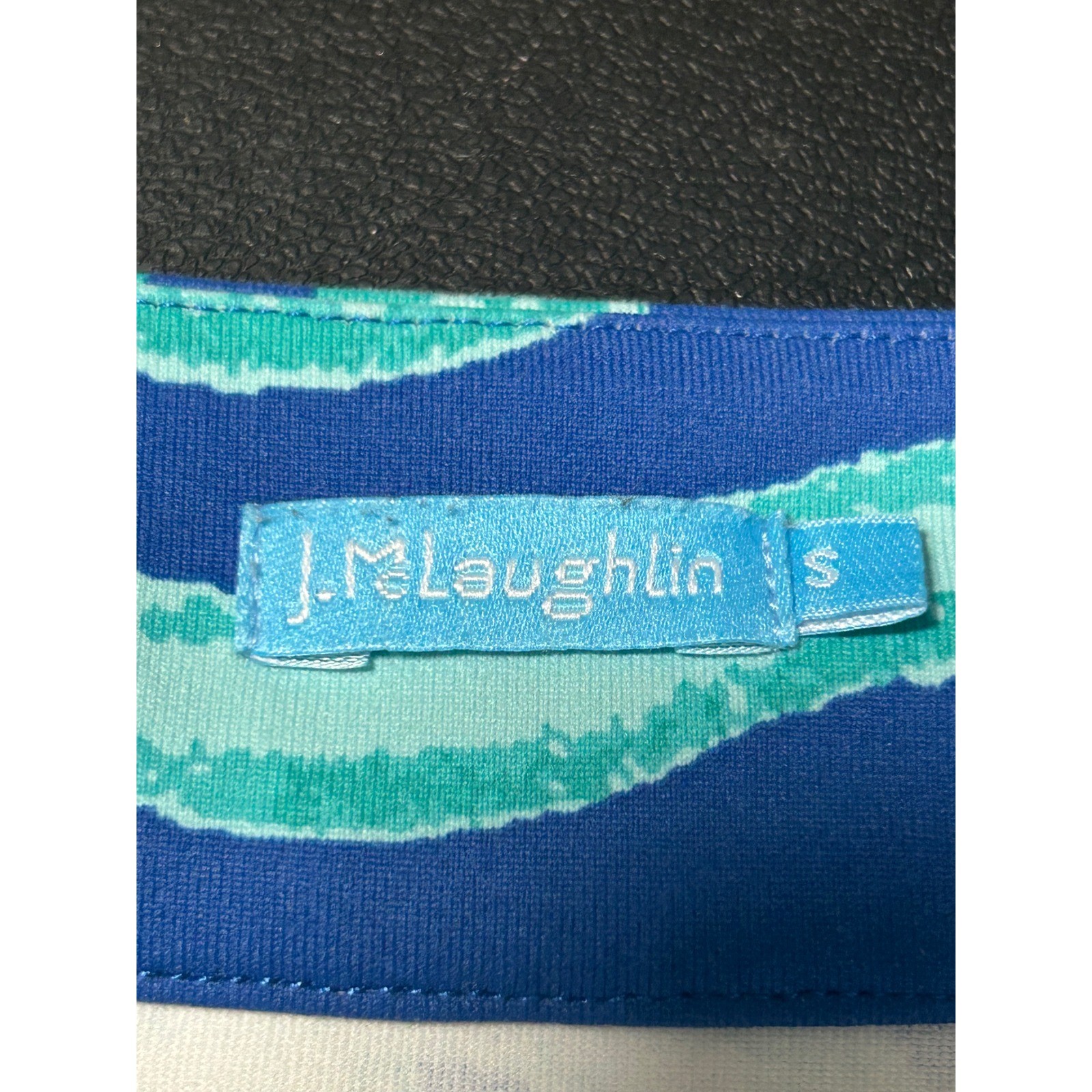 J.McLaughlin Blue Teal Abstract Sleeveless Sheath Dress Small Catalina Cloth