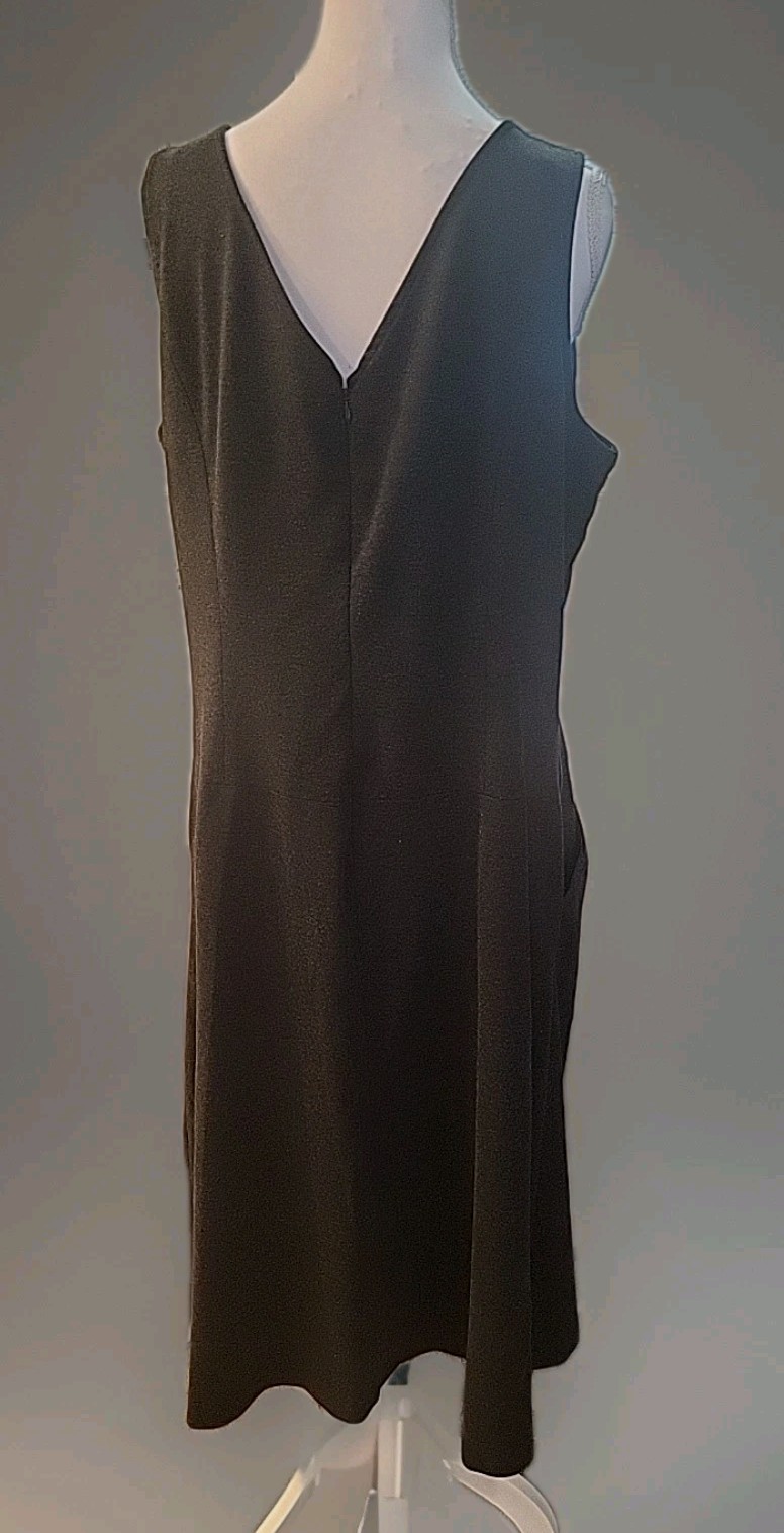 Spiegel Black Sleeveless Pointe Knit Fully Lined Sheath Dress Size 16