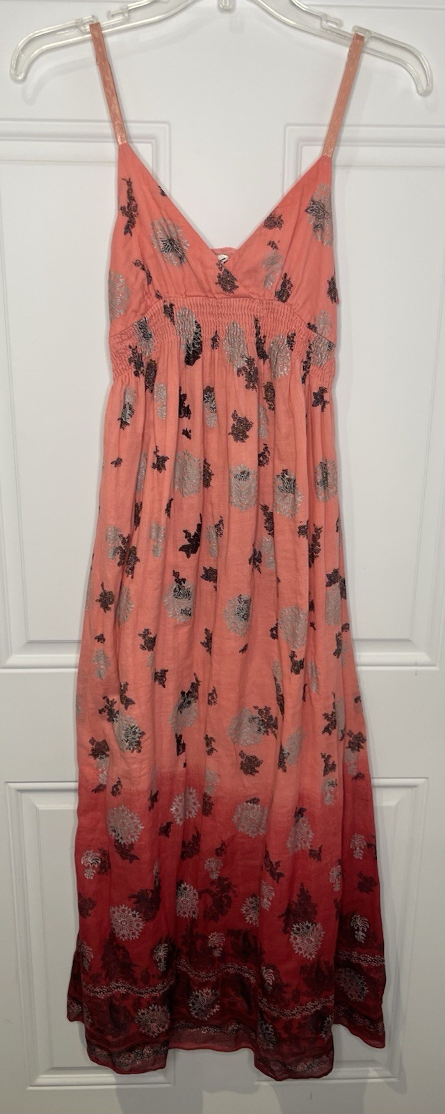 Derek Heart Women’s Medium Maxi Dress Spaghetti Strap Pink Gray Black Ombre