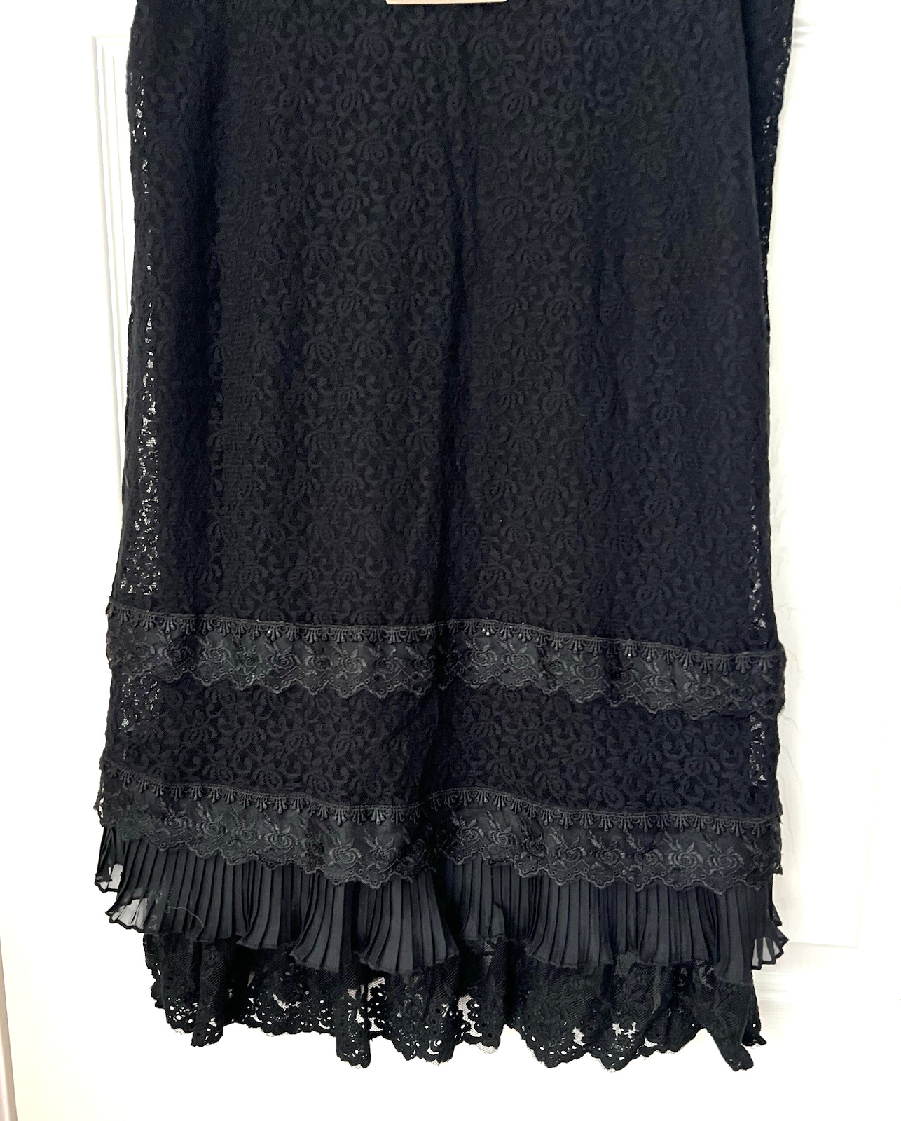 VILA Black Lace Layered Sleeveless Fit & Flare Dress Ladies UK 10 (Medium)