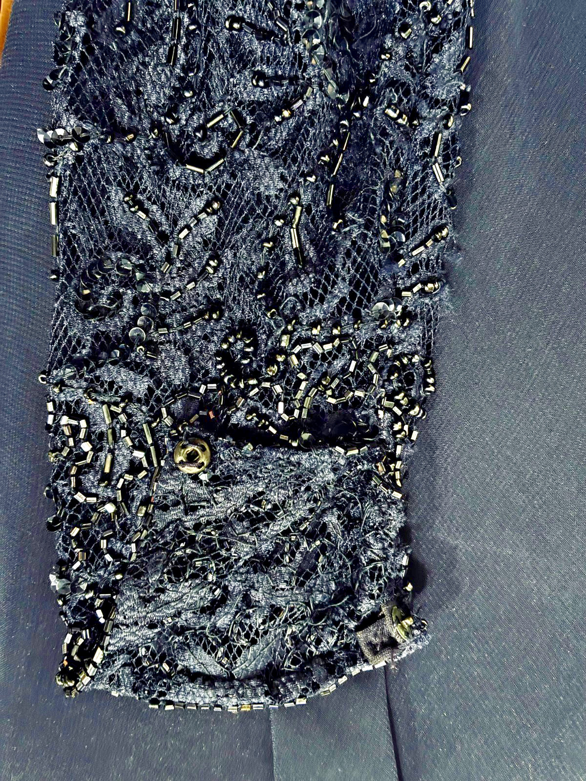 Preown-Brilliante by JA-Chiffon Skirt-Sequins Top Gown(Navy Blue) – Sz 1X