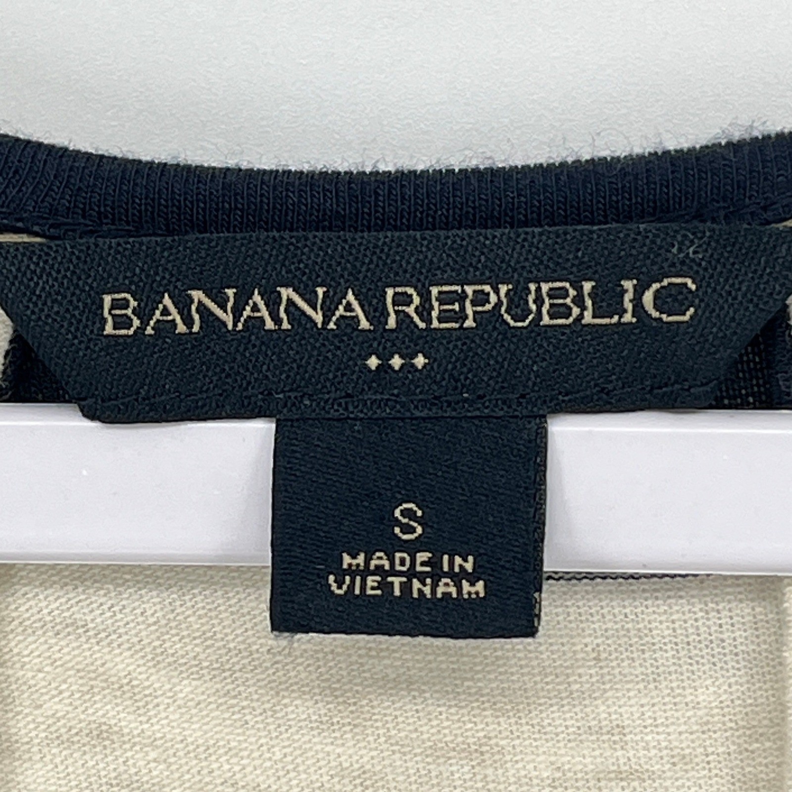 Banana Republic Navy Cream Striped Pima Cotton Fit & Flare Dress Small Preppy