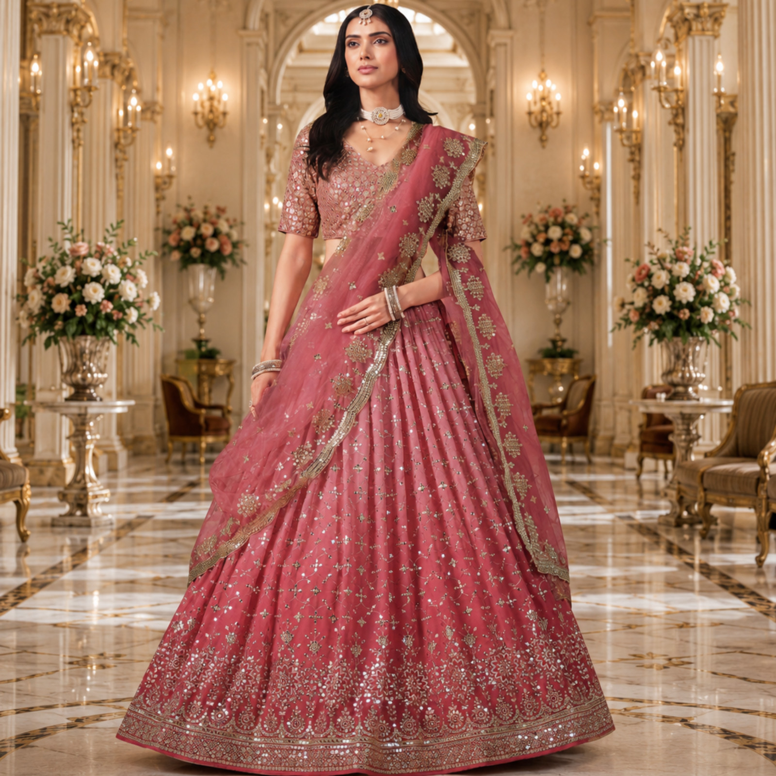 Indian Bridal Lehenga Choli for Women Wedding Party Wear Embroidered Custom Size