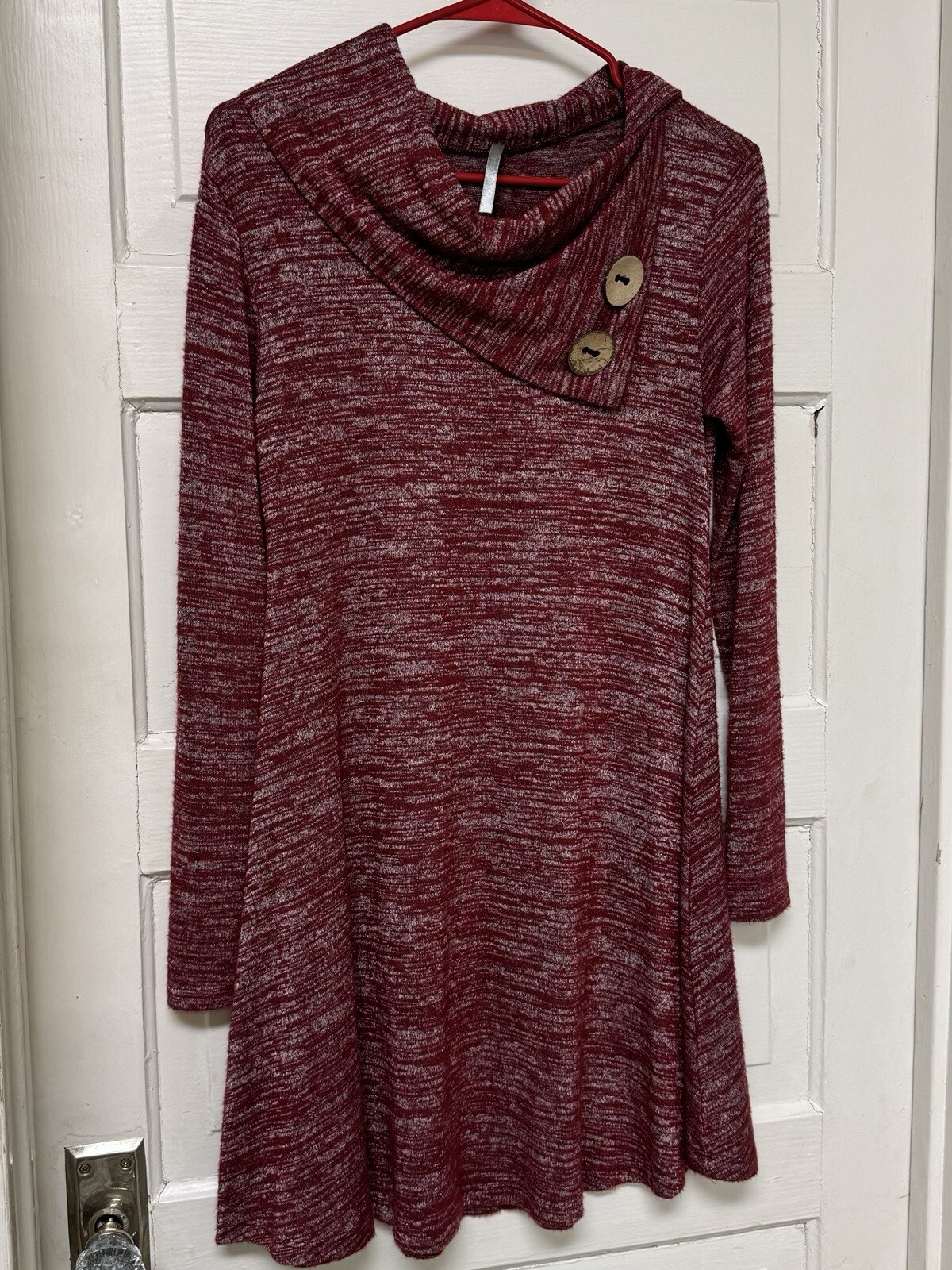 Red Lolly Maroon Long Sleeve Dress Small