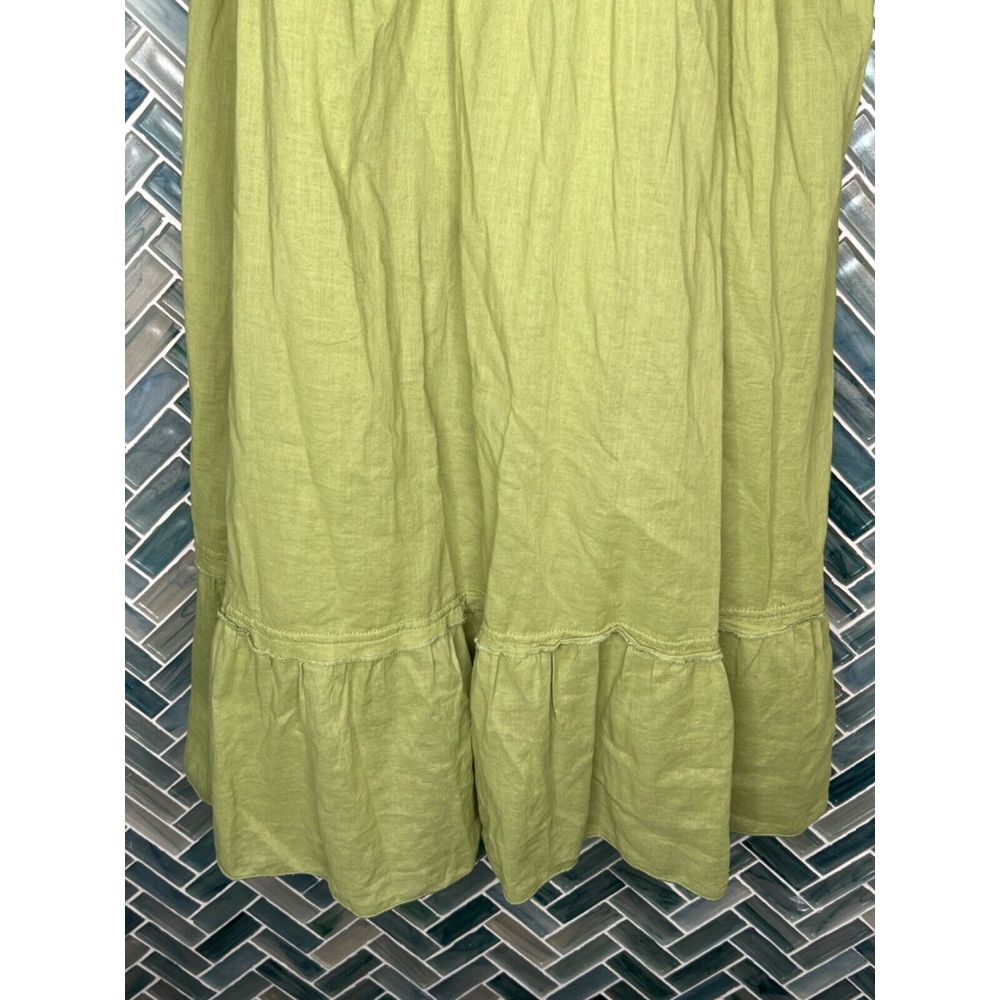 MOSSIMO GREEN SMOCKED TIE SHOULDER STRAPS FLOWY AIRY BOHO RUFFLE SUNDRESS MEDIUM