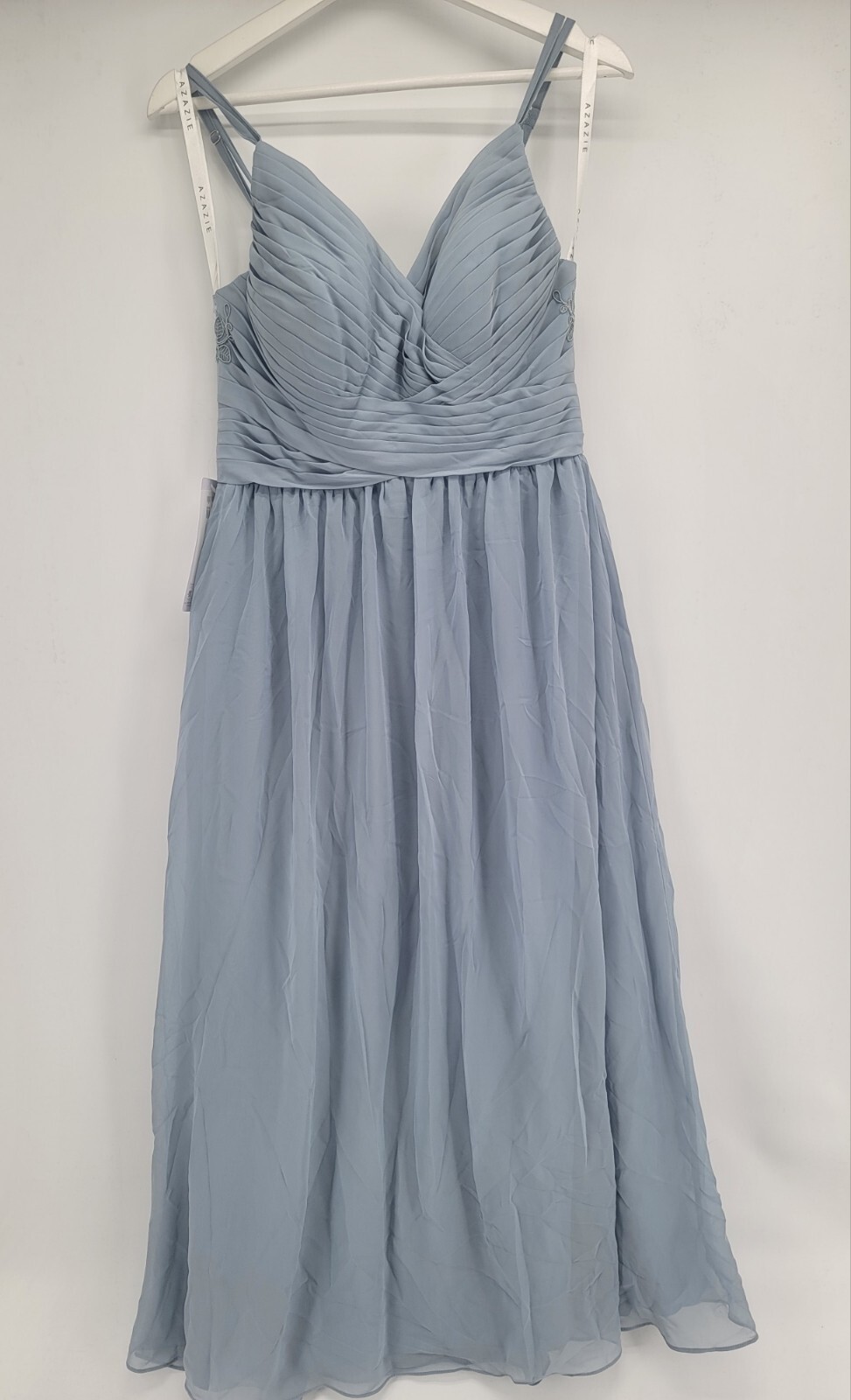 Womens Azazie Dress Blue Custom Fit Blue Floral Back Bust 36 Waist 30 Hips 34 In