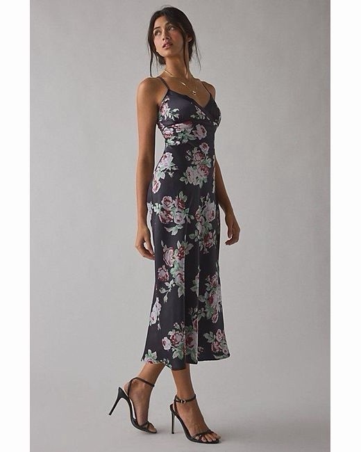 Urban Outfitters Kimchi Blue Black Floral Slip Dress, Med NWT