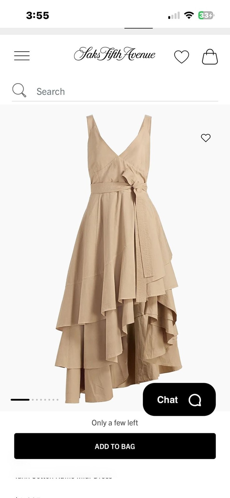 Co Asymmetric Tiered Ruffle Tank Dress in Cotton Poplin