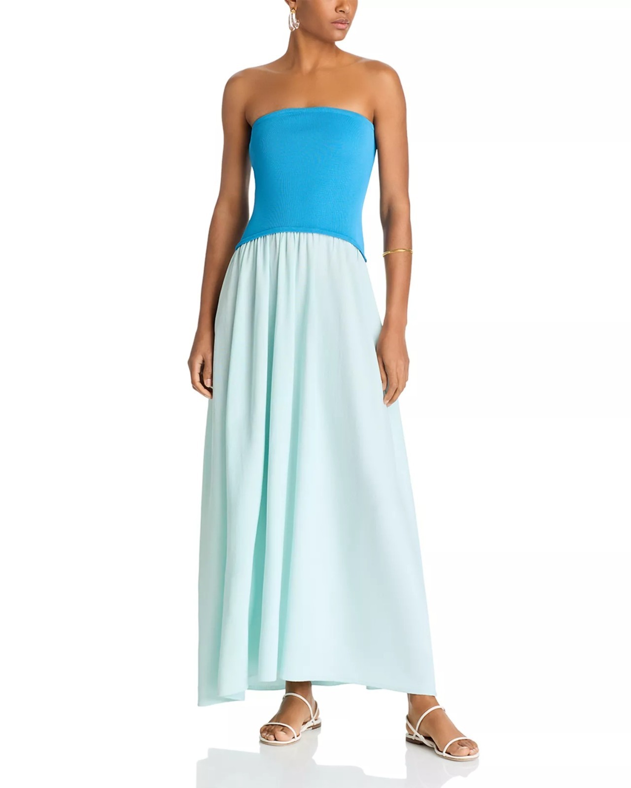 298$ Solid & Striped Strapless Soglio Maxi Dress Sleeveless Size XL French Blue