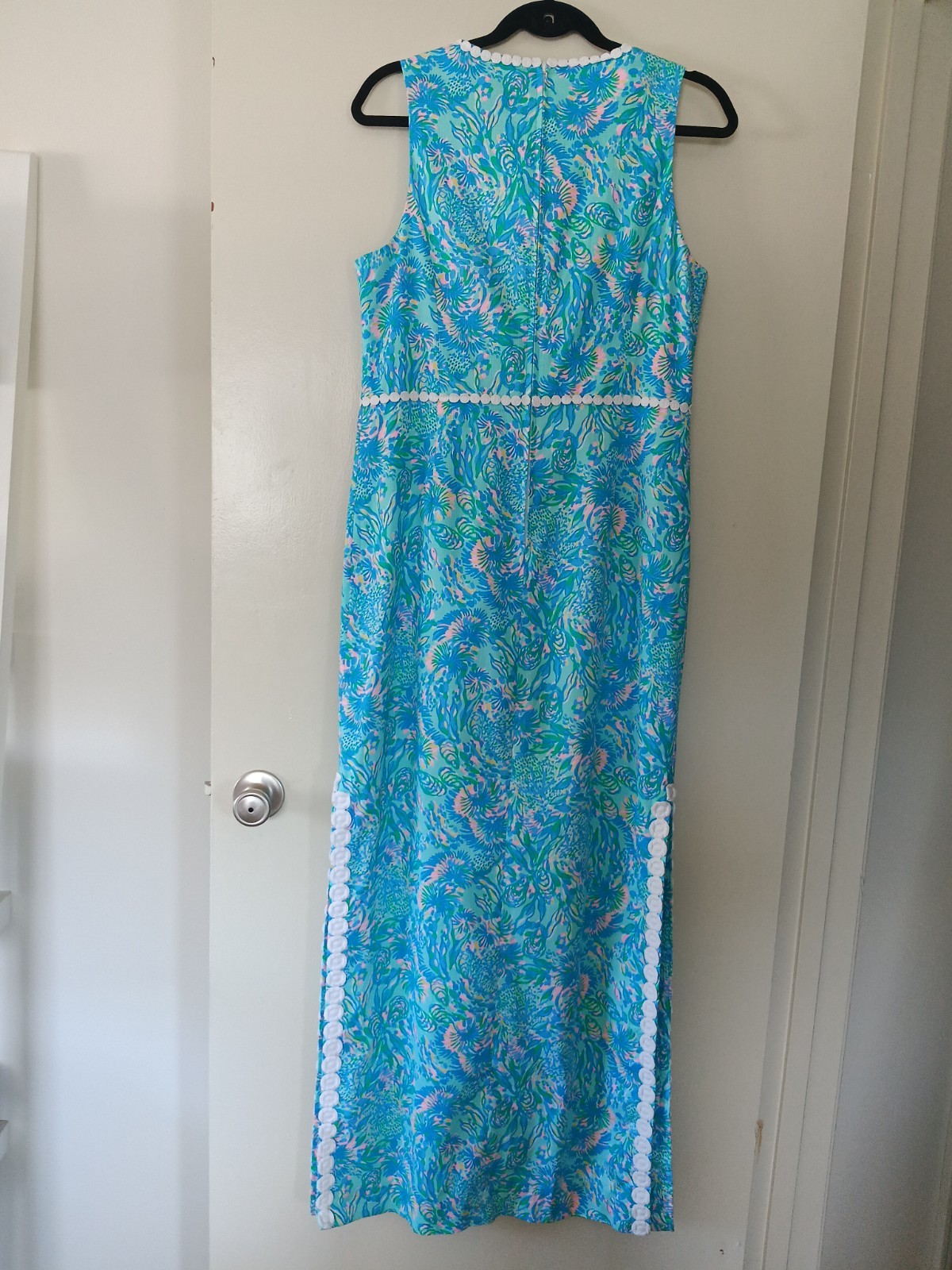 Lilly Pulitzer Women’s AshlerMaxi Dress Sleeveless Round Neck Lace Zip Size 8