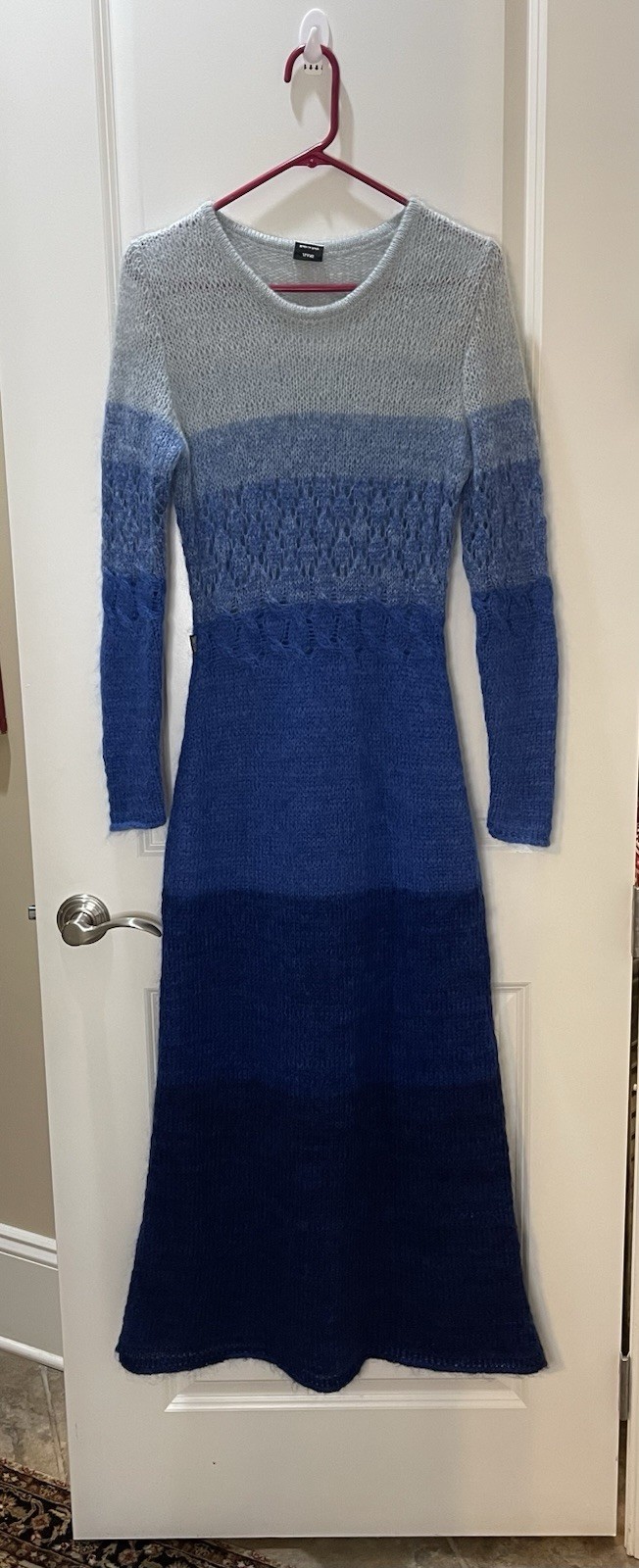 Moschino Blue Ombre Mohair Maxi Sweater Dress Italy S $895